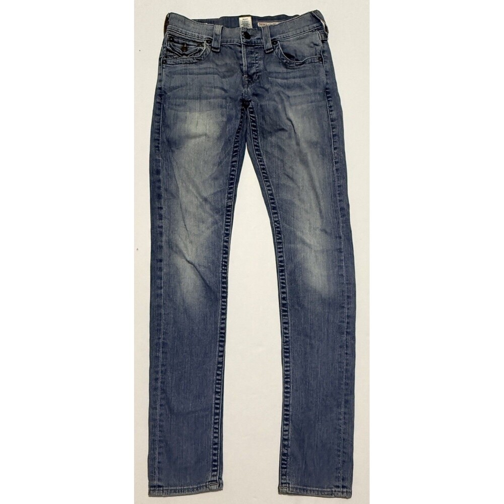 True Religion Zach Jeans Women’s 28X34 Low Rise Flip Pockets Button Fly